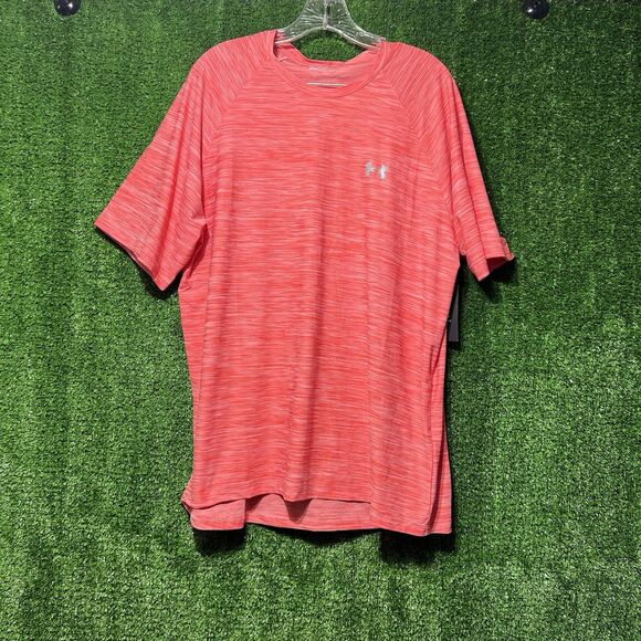 NWT Under Armour Red Loose Fit Athletic Short Sleeve Shirt Men’s Size XL - Picture 1 of 4